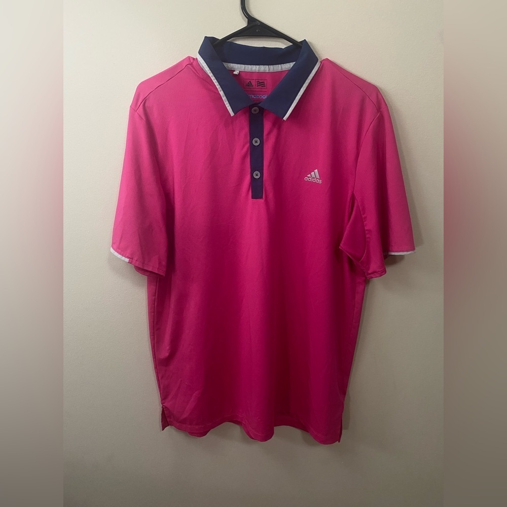 Adidas Men's Pink Polo Shirt Size Medium.in excellent condition